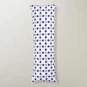 Navy Blue Polka Dots, Polka Dot Pattern, Stippen Lichaamskussen (Voorkant Verticaal)