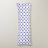 Navy Blue Polka Dots, Polka Dot Pattern, Stippen Lichaamskussen (Achterkant (Verticaal))