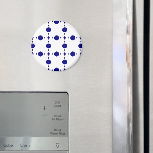 Navy Blue Polka Dots, Polka Dot Pattern, Stippen Magneet (Insitu (Koelkast))