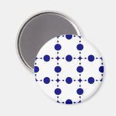 Navy Blue Polka Dots, Polka Dot Pattern, Stippen Magneet (Voorkant / Achterkant)