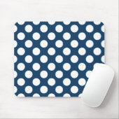 Navy Blue Polka Dots, Polka Dot Pattern, Stippen Muismat (Met muis)