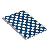 Navy Blue Polka Dots, Polka Dot Pattern, Stippen Notitieboek (Rechterzijde)