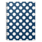 Navy Blue Polka Dots, Polka Dot Pattern, Stippen Notitieboek (Voorkant)