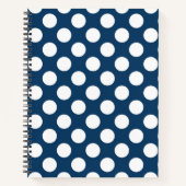 Navy Blue Polka Dots, Polka Dot Pattern, Stippen Notitieboek (Voorkant)