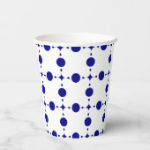 Navy Blue Polka Dots, Polka Dot Pattern, Stippen Papieren Bekers (Achterkant)