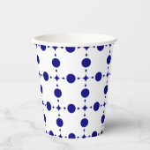 Navy Blue Polka Dots, Polka Dot Pattern, Stippen Papieren Bekers (Voorkant)
