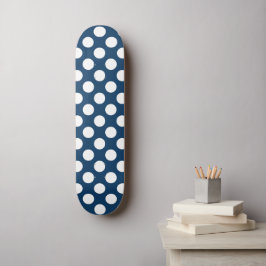 Navy Blue Polka Dots, Polka Dot Pattern, Stippen Persoonlijk Skateboard