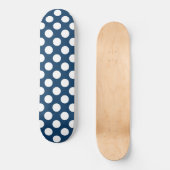 Navy Blue Polka Dots, Polka Dot Pattern, Stippen Persoonlijk Skateboard (Voorkant)