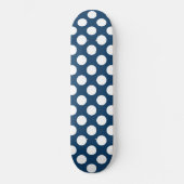 Navy Blue Polka Dots, Polka Dot Pattern, Stippen Persoonlijk Skateboard (Voorkant)