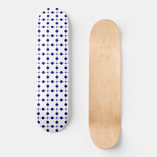 Navy Blue Polka Dots, Polka Dot Pattern, Stippen Persoonlijk Skateboard (Voorkant)