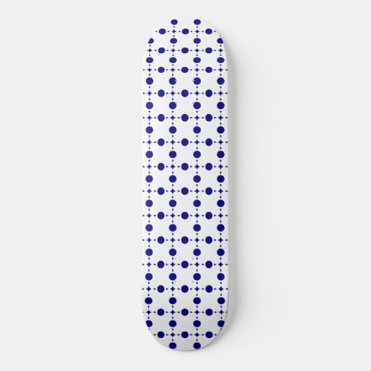 Navy Blue Polka Dots, Polka Dot Pattern, Stippen Persoonlijk Skateboard (Voorkant)