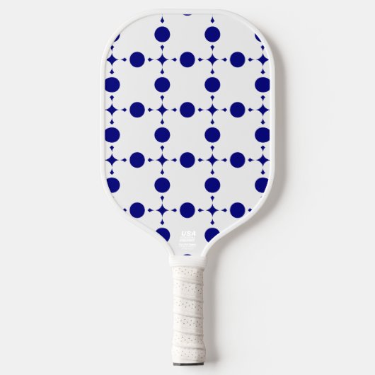 Navy Blue Polka Dots, Polka Dot Pattern, Stippen Pickleball Paddle (Voorkant)