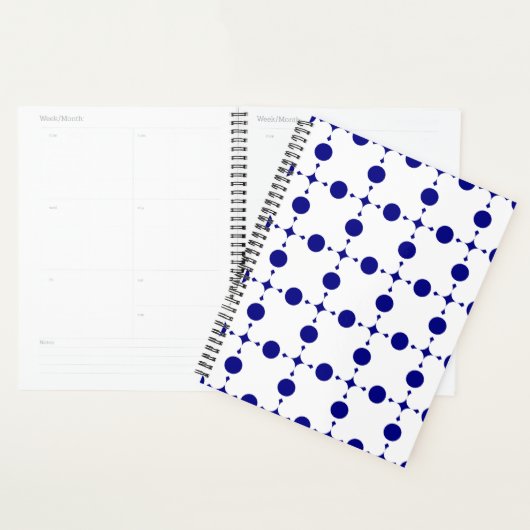 Navy Blue Polka Dots, Polka Dot Pattern, Stippen Planner (Display)
