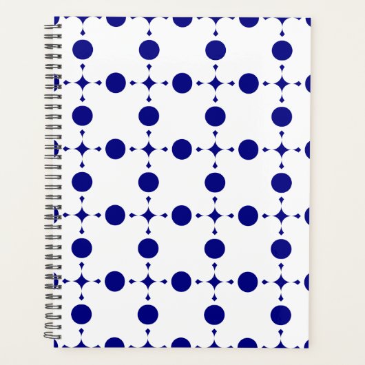 Navy Blue Polka Dots, Polka Dot Pattern, Stippen Planner (Voorkant)