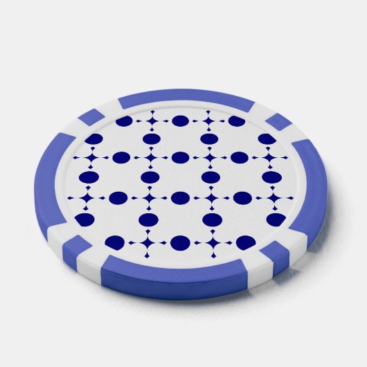 Navy Blue Polka Dots, Polka Dot Pattern, Stippen Poker Chips (Enkel)