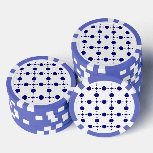Navy Blue Polka Dots, Polka Dot Pattern, Stippen Poker Chips (Opstapeling)