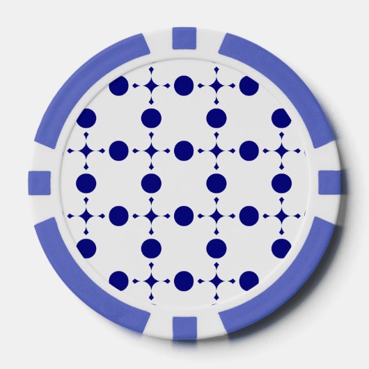 Navy Blue Polka Dots, Polka Dot Pattern, Stippen Poker Chips (Voorkant)