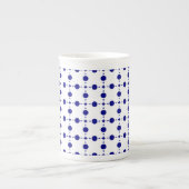 Navy Blue Polka Dots, Polka Dot Pattern, Stippen Porselein Kop (Voorkant)