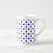 Navy Blue Polka Dots, Polka Dot Pattern, Stippen Porselein Kop (Rechts)