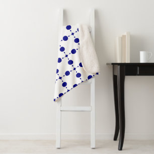 Navy Blue Polka Dots, Polka Dot Pattern, Stippen Sherpa Deken