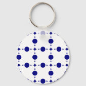 Navy Blue Polka Dots, Polka Dot Pattern, Stippen Sleutelhanger (Voorkant)