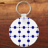 Navy Blue Polka Dots, Polka Dot Pattern, Stippen Sleutelhanger (Voorkant)
