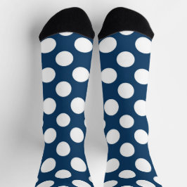 Navy Blue Polka Dots, Polka Dot Pattern, Stippen Sokken