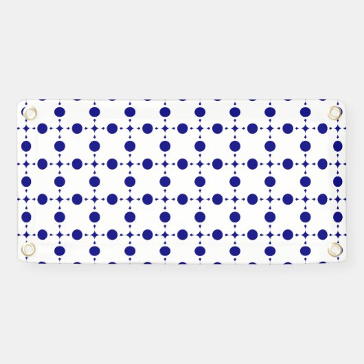 Navy Blue Polka Dots, Polka Dot Pattern, Stippen Spandoek (Horizontaal)