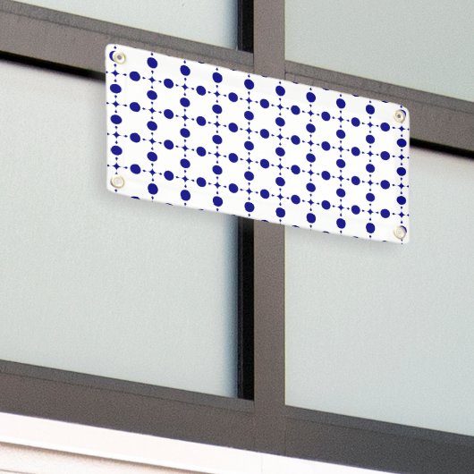 Navy Blue Polka Dots, Polka Dot Pattern, Stippen Spandoek (Buitenkant Gebouw)