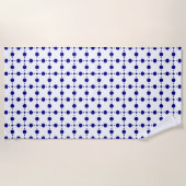 Navy Blue Polka Dots, Polka Dot Pattern, Stippen Strandlaken (Voorkant)