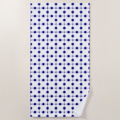Navy Blue Polka Dots, Polka Dot Pattern, Stippen Strandlaken (Voorkant)