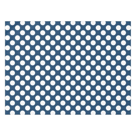 Navy Blue Polka Dots, Polka Dot Pattern, Stippen Tafelkleed (Voorkant (Horizontaal))