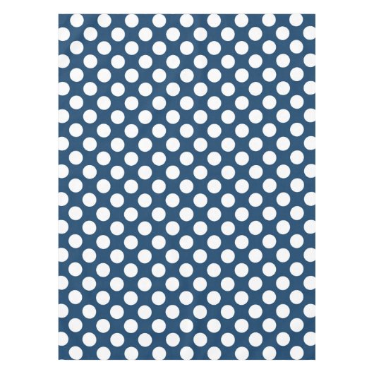 Navy Blue Polka Dots, Polka Dot Pattern, Stippen Tafelkleed (Voorkant)