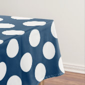 Navy Blue Polka Dots, Polka Dot Pattern, Stippen Tafelkleed (Voorbeeld)