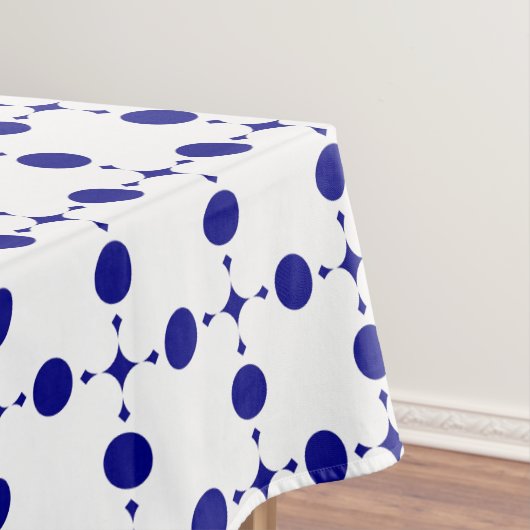 Navy Blue Polka Dots, Polka Dot Pattern, Stippen Tafelkleed (Voorbeeld)