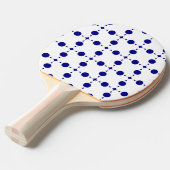 Navy Blue Polka Dots, Polka Dot Pattern, Stippen Tafeltennisbatje (Voorkant Gekanteld)