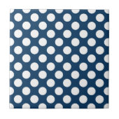 Navy Blue Polka Dots, Polka Dot Pattern, Stippen Tegeltje (Voorkant)