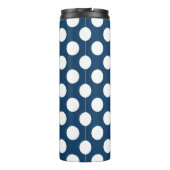 Navy Blue Polka Dots, Polka Dot Pattern, Stippen Thermosbeker (Achterkant)