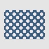 Navy Blue Polka Dots, Polka Dot Pattern, Stippen Tissuepapier (Voorkant)