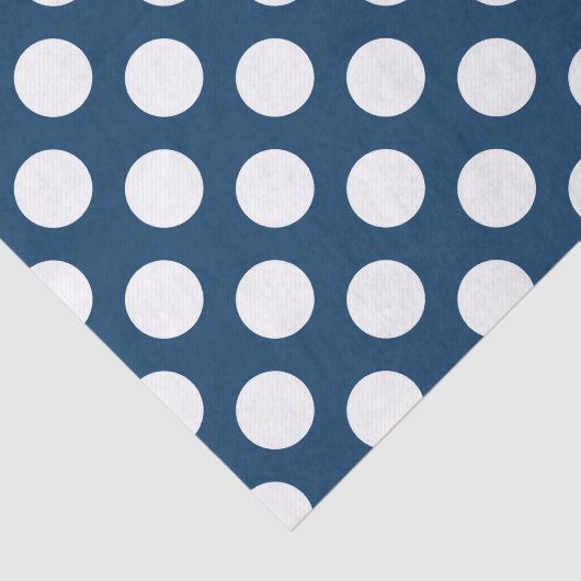 Navy Blue Polka Dots, Polka Dot Pattern, Stippen Tissuepapier (Detail)