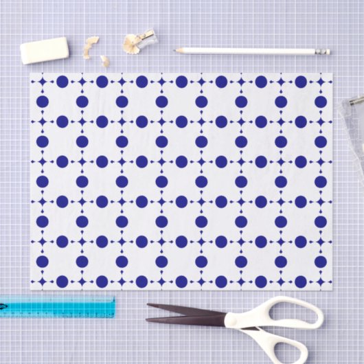 Navy Blue Polka Dots, Polka Dot Pattern, Stippen Tissuepapier (Craft)