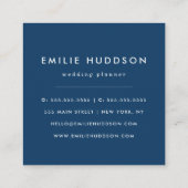 Navy Blue Polka Dots, Polka Dot Pattern, Stippen Vierkante Visitekaartje (Achterkant)