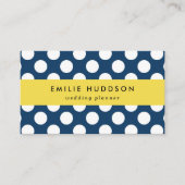 Navy Blue Polka Dots, Polka Dot Pattern, Stippen Visitekaartje (Voorkant)
