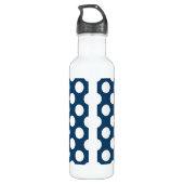Navy Blue Polka Dots, Polka Dot Pattern, Stippen Waterfles (Achterkant)