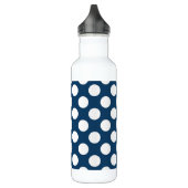 Navy Blue Polka Dots, Polka Dot Pattern, Stippen Waterfles (Links)