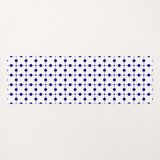 Navy Blue Polka Dots, Polka Dot Pattern, Stippen Yogamat (Achterkant (horizontaal))