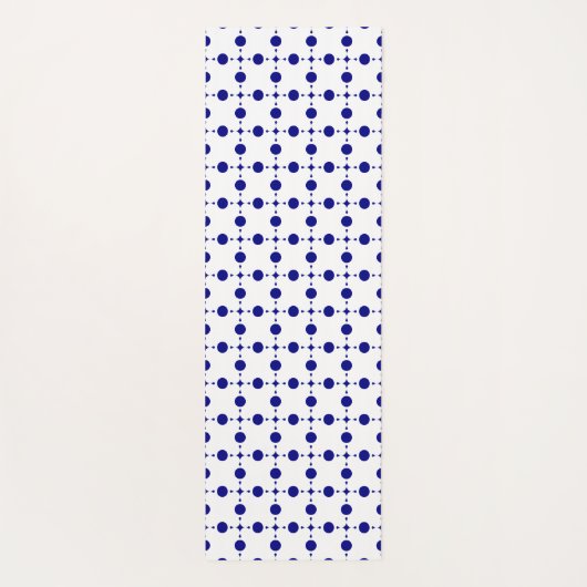 Navy Blue Polka Dots, Polka Dot Pattern, Stippen Yogamat (Achterkant)