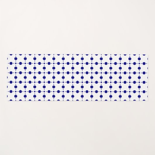 Navy Blue Polka Dots, Polka Dot Pattern, Stippen Yogamat (Voorkant (horizontaal))