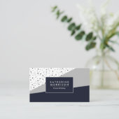 Navy Blue Polka Dots Visitekaartje (Staand voorkant)