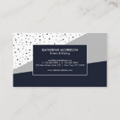 Navy Blue Polka Dots Visitekaartje (Achterkant)